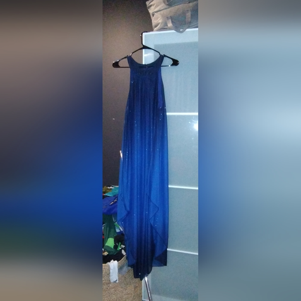 bailey blue Navy Blue Ombre Maxi Dress with Sparkle